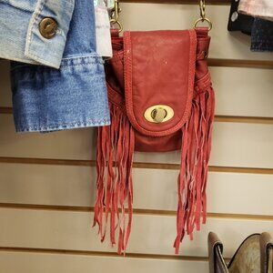 SOLD  red Fringe bag shoulder cross body adjustable long strap festival western